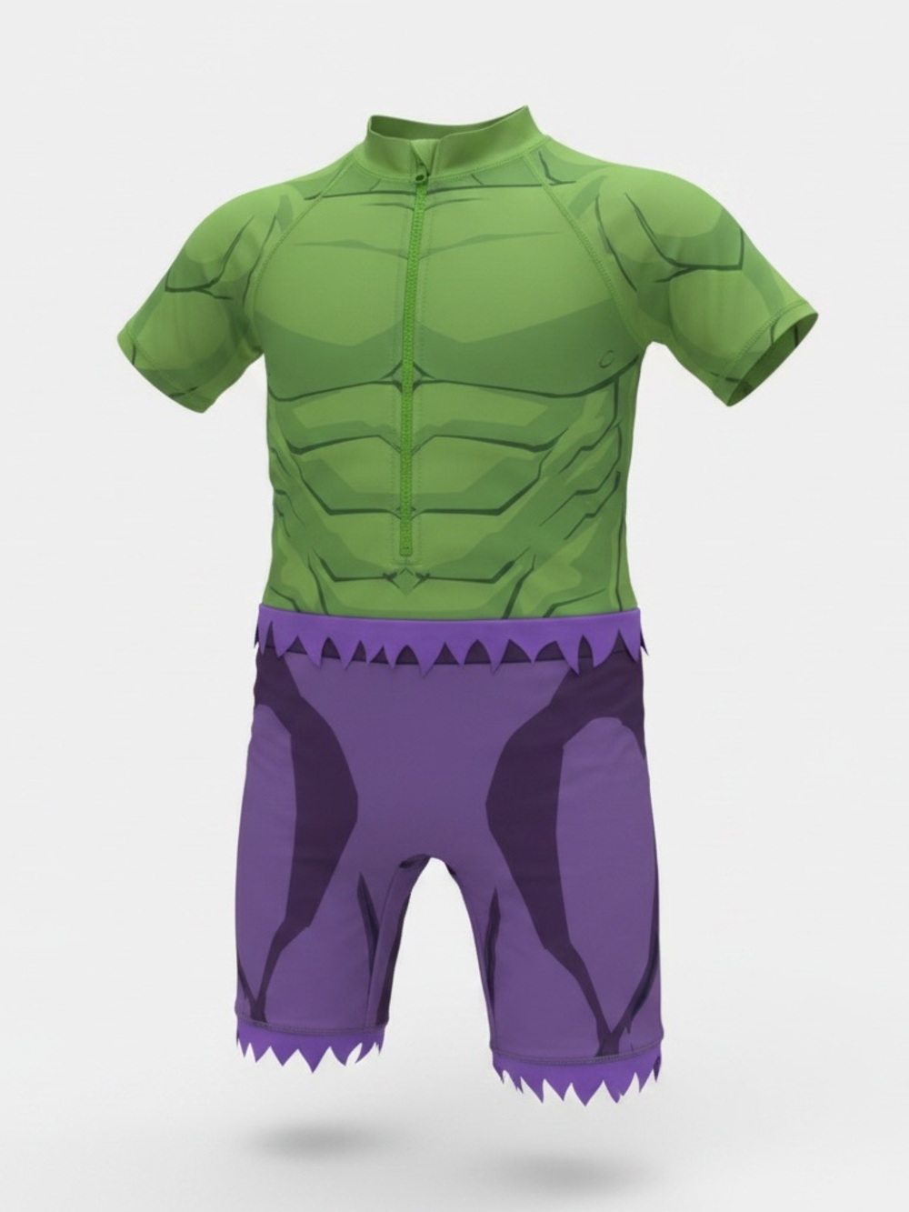 Disney NWT Green & Purple Superhero Rashguard Swimsuit